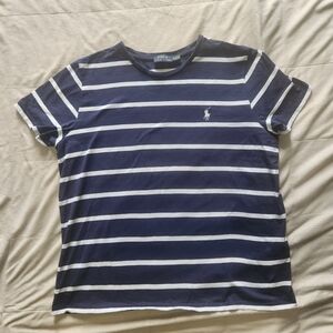 Polo Ralph Lauren Navy & White Striped Short Sleeve Tee Womens XL